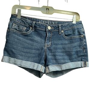 Aeropostale Blue Jean Shorts with Rolled Hem